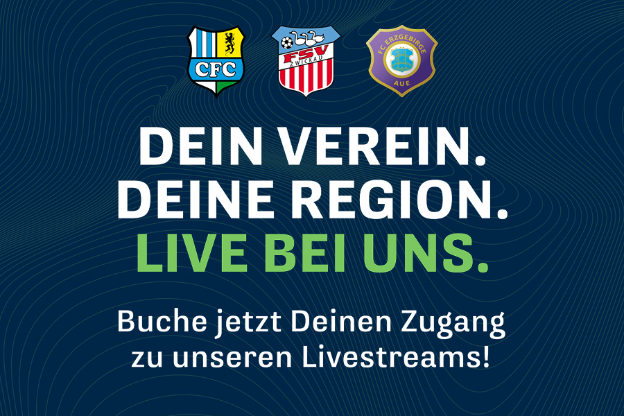 Neu: Dein Verein. Deine Region. Live bei uns. Jetzt dabei sein und Stream sichern!